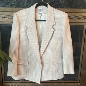 Vintage Wool Baby Blue Glen Check Blazer